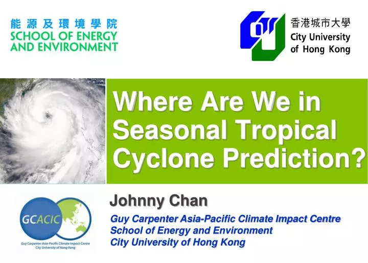 where are we in seasonal tropical cyclone prediction