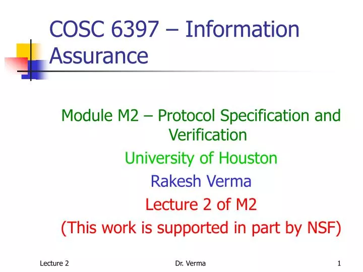 cosc 6397 information assurance