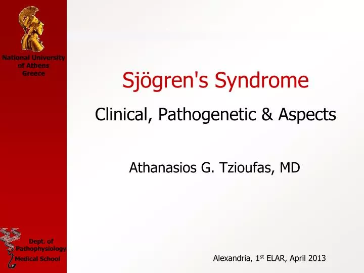 sj gren s syndrome clinical pathogenetic aspects
