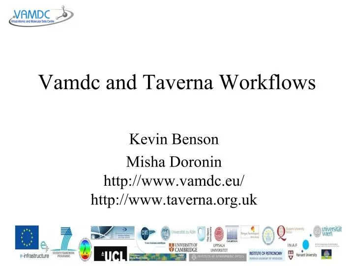 vamdc and taverna workflows