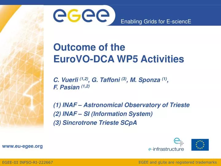 outcome of the eurovo dca wp5 activities