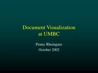 Document Visualization at UMBC