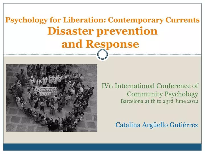 psychology for liberation contemporary currents disaster prevention and response