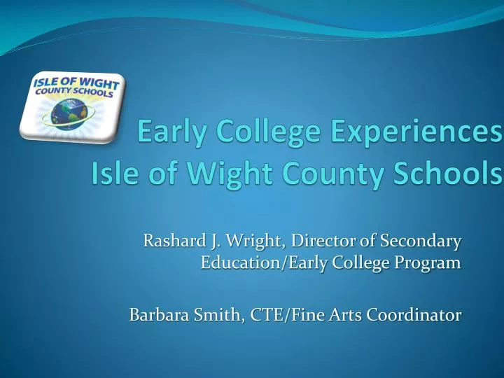 early college experiences isle of wight county schools