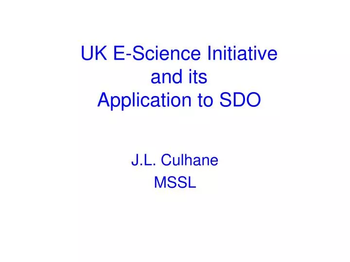 uk e science initiative and its application to sdo