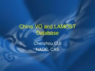 China-VO and LAMOST Database