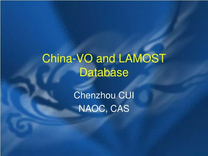 china vo and lamost database