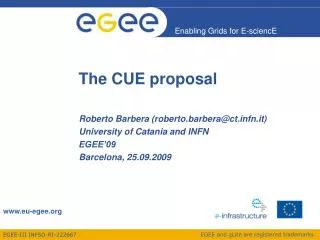 The CUE proposal