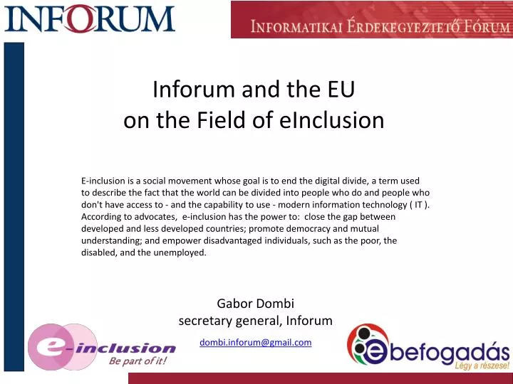 inforum and the eu on the field of einclusion