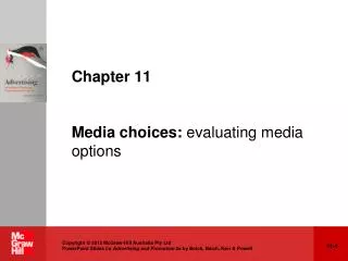Chapter 11 Media choices: evaluating media options