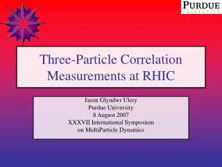 Three-Particle Correlation Measurements at RHIC