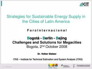Strategies for Sustainable Energy Supply in the Cities of Latin America