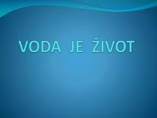 voda je ivot