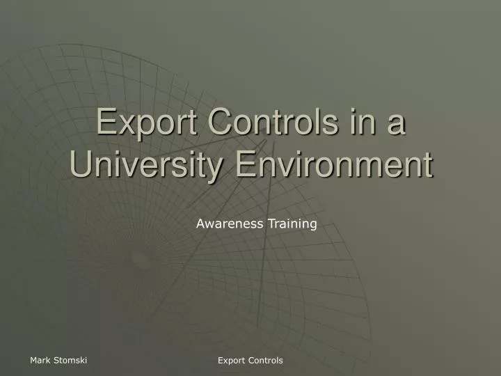 export controls in a university environment