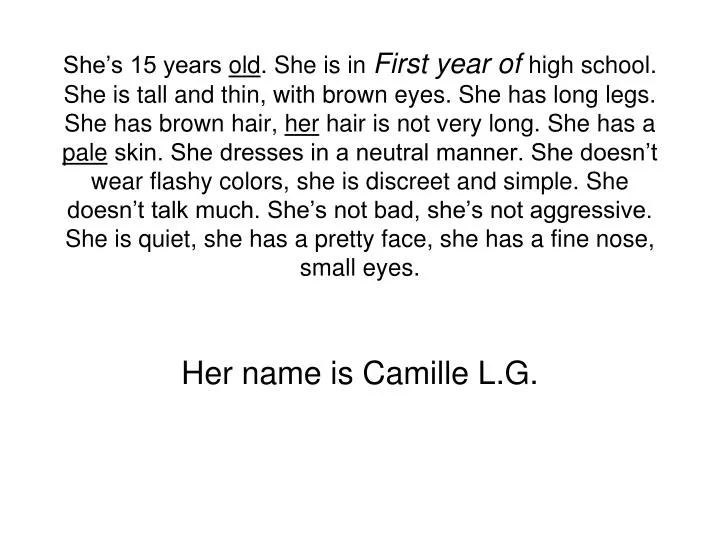 her name is camille l g