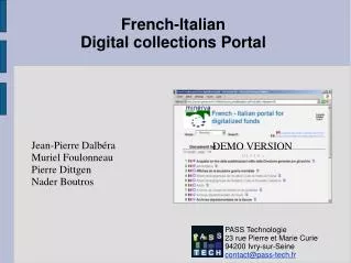 French-Italian Digital collections Portal