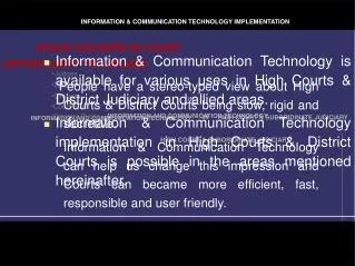 INFORMATION AND COMMUNICATION TECHNOLOGY