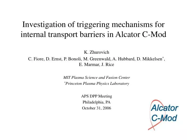 investigation of triggering mechanisms for internal transport barriers in alcator c mod