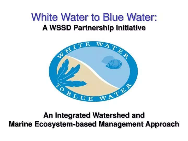 white water to blue water a wssd partnership initiative