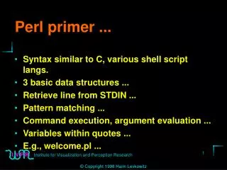 Perl primer ...