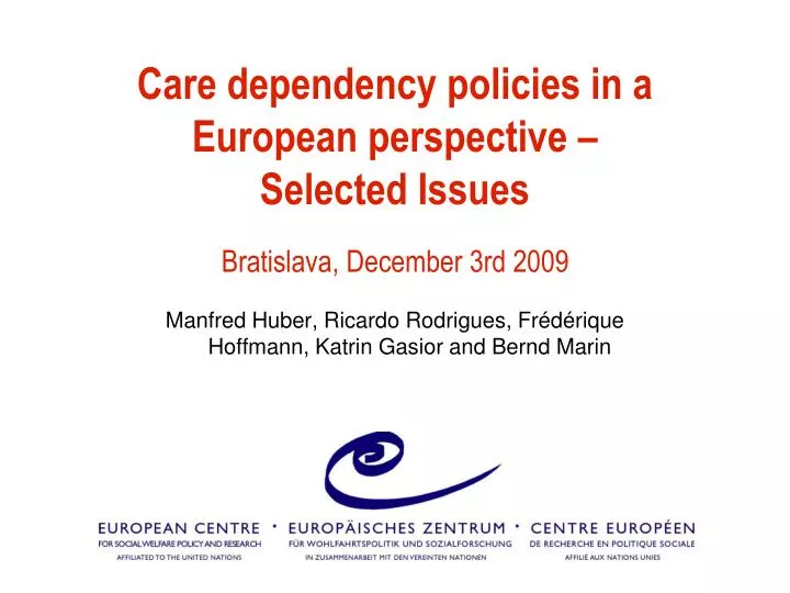 care dependency policies in a european perspective selected issues