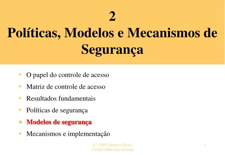 2 pol ticas modelos e mecanismos de seguran a