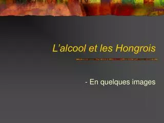 l alcool et les hongrois