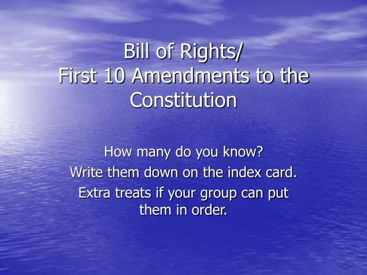 bill of rights first 10 amendments to the constitution