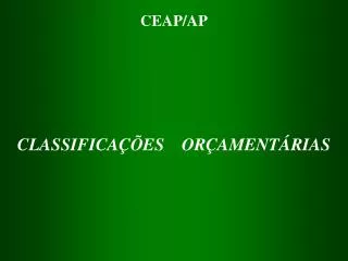 classifica es or ament rias