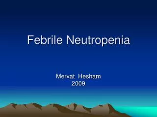 Febrile Neutropenia