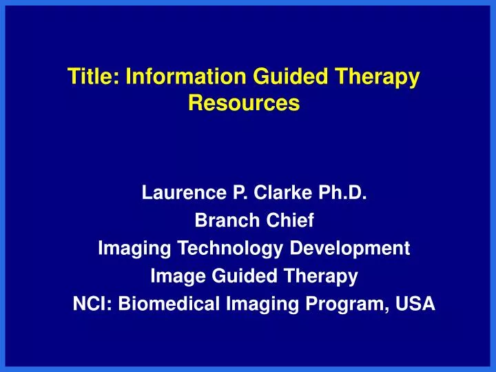 title information guided therapy resources