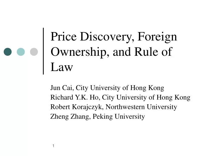 price discovery foreign ownership and rule of law