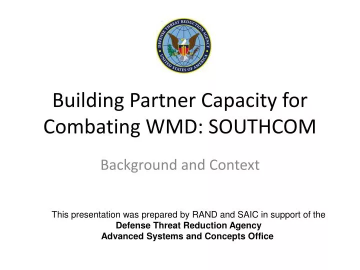 building partner capacity for combating wmd southcom
