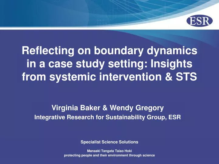 reflecting on boundary dynamics in a case study setting insights from systemic intervention sts