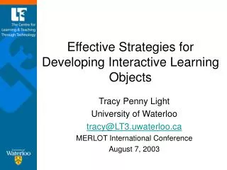 Effective Strategies for Developing Interactive Learning Objects