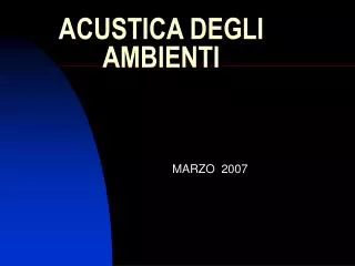 acustica degli ambienti