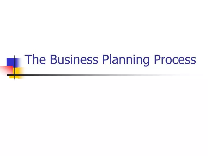 the business planning process