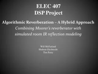 ELEC 407 DSP Project