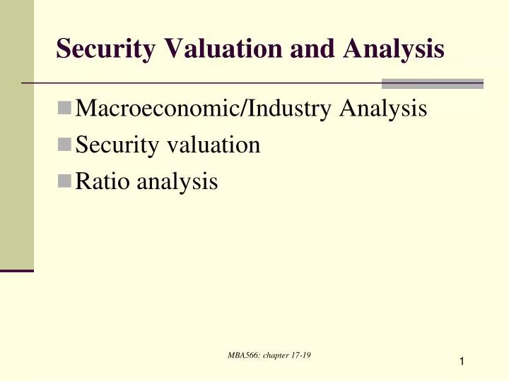 security valuation and analysis