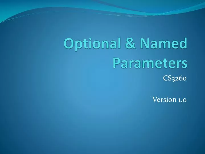 optional named parameters