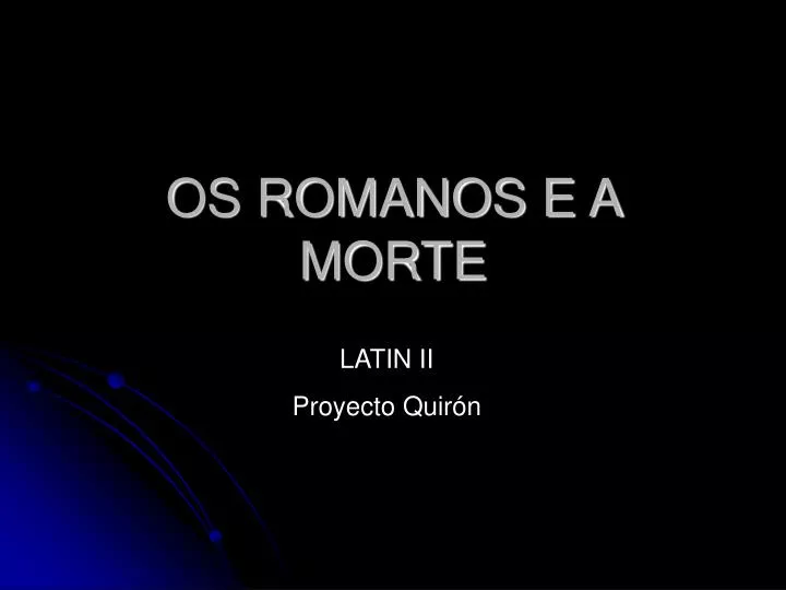 os romanos e a morte