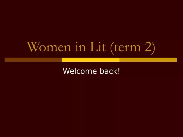 women in lit term 2