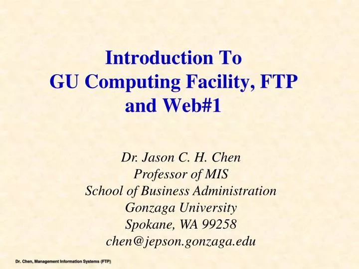 introduction t o gu computing facility ftp and web 1