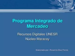 programa integrado de mercadeo