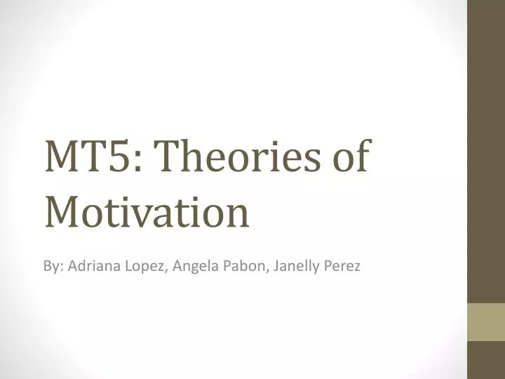 mt5 theories of motivation