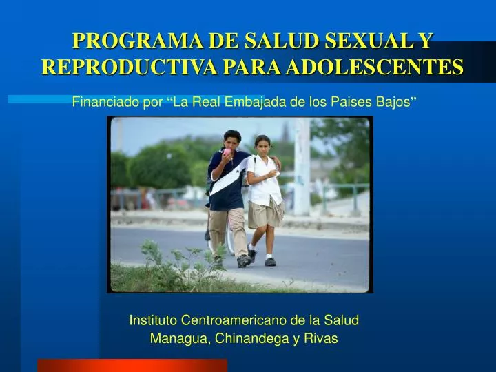 programa de salud sexual y reproductiva para adolescentes