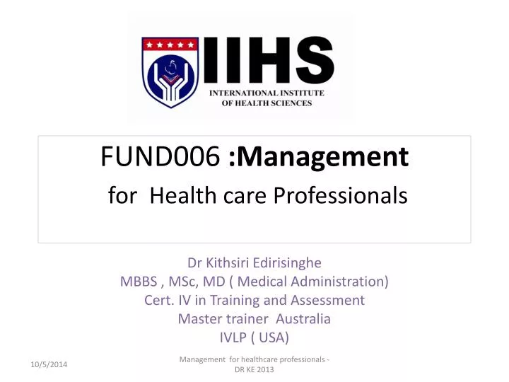 fund006 management for health care professionals