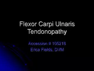 Flexor Carpi Ulnaris Tendonopathy