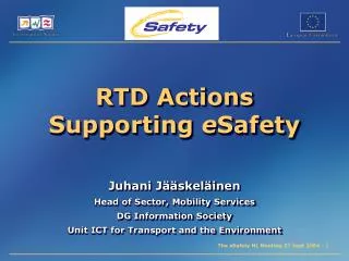RTD Actions Supporting e Safety