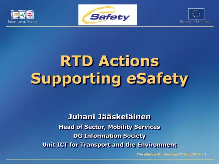 rtd actions supporting e safety